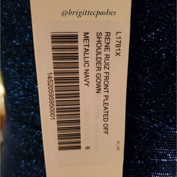 RENE RUIZ Off-The-Shoulder Mermaid Glitter Gown - Picture 9 of 11